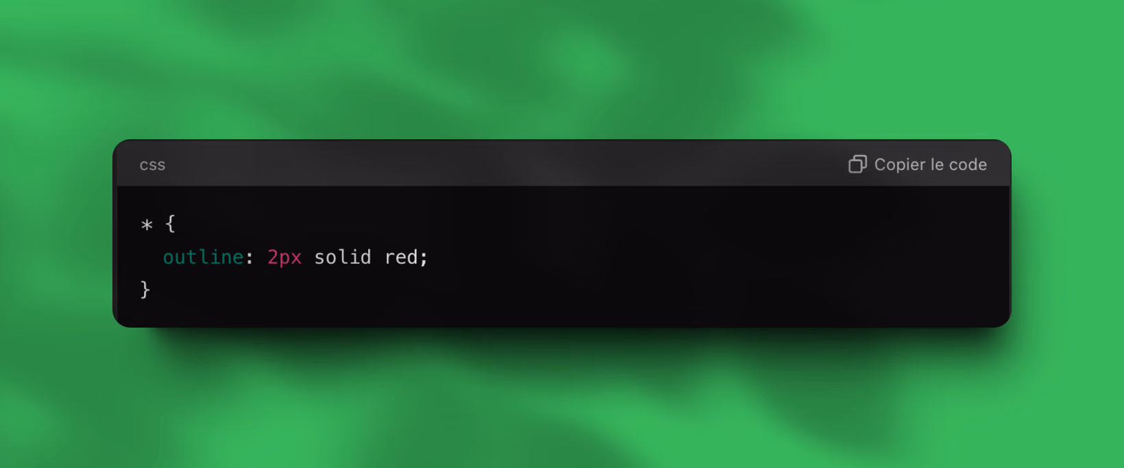 Code CSS pour ajouter des bordures à tous les élément de son site Web
