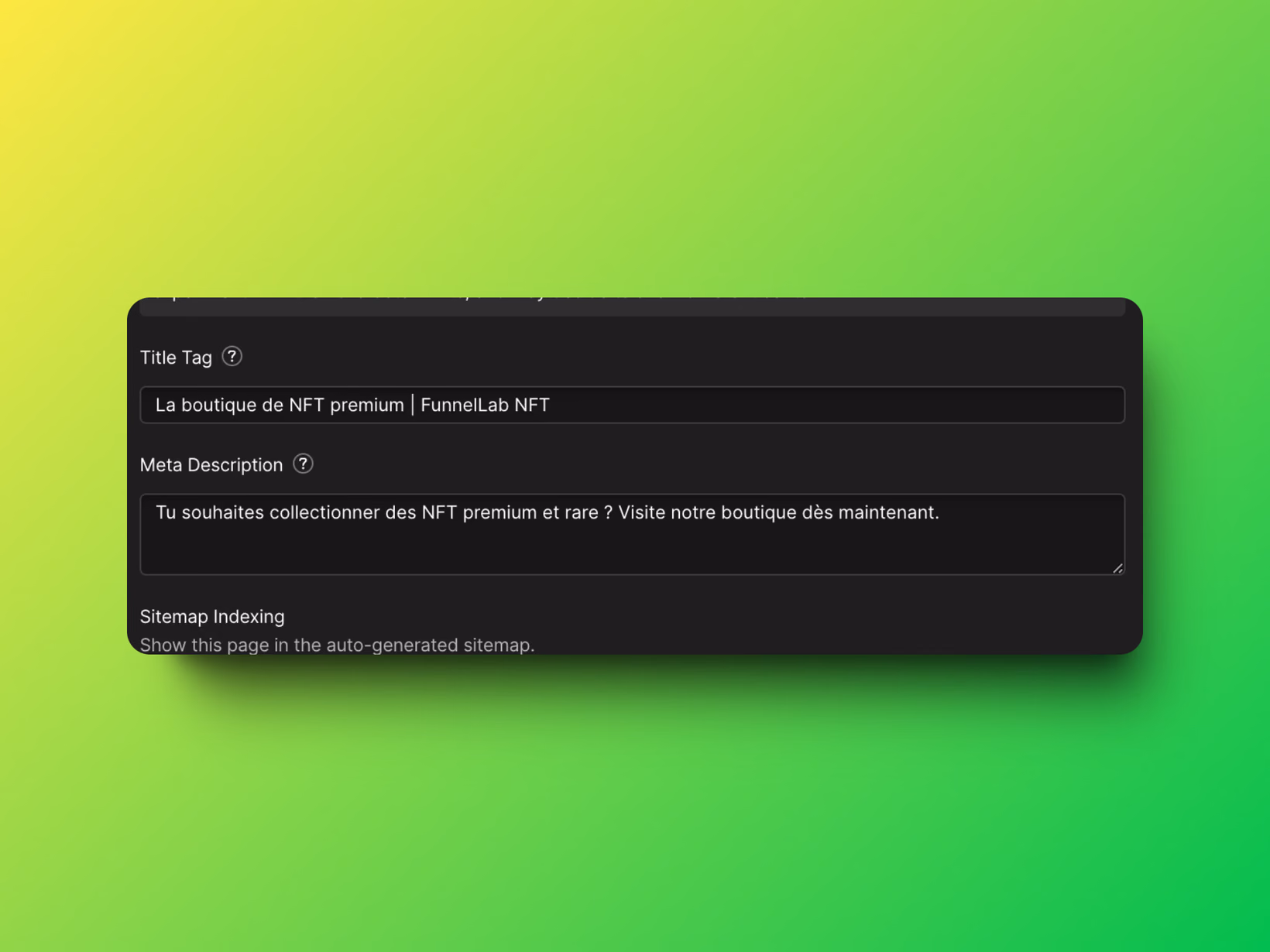 Ajout de champ méta dans une page d'un site Webflow