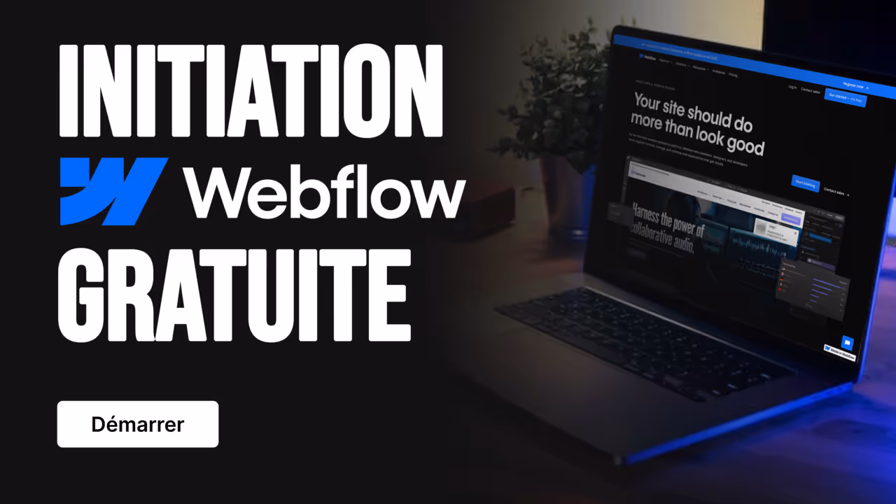 Bannière mise en avant de la formation Webflow gratuite de CORIACE