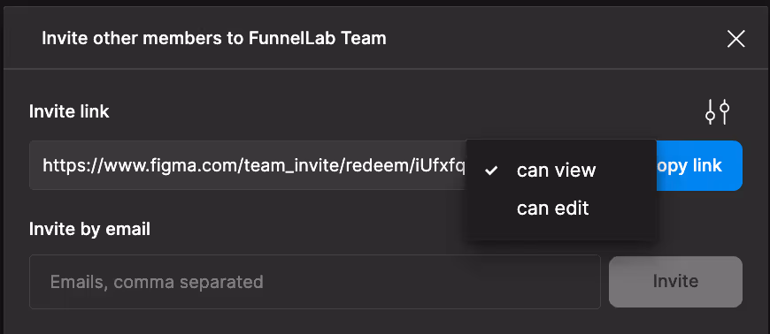 Popin pour définir un rôle dans Figma