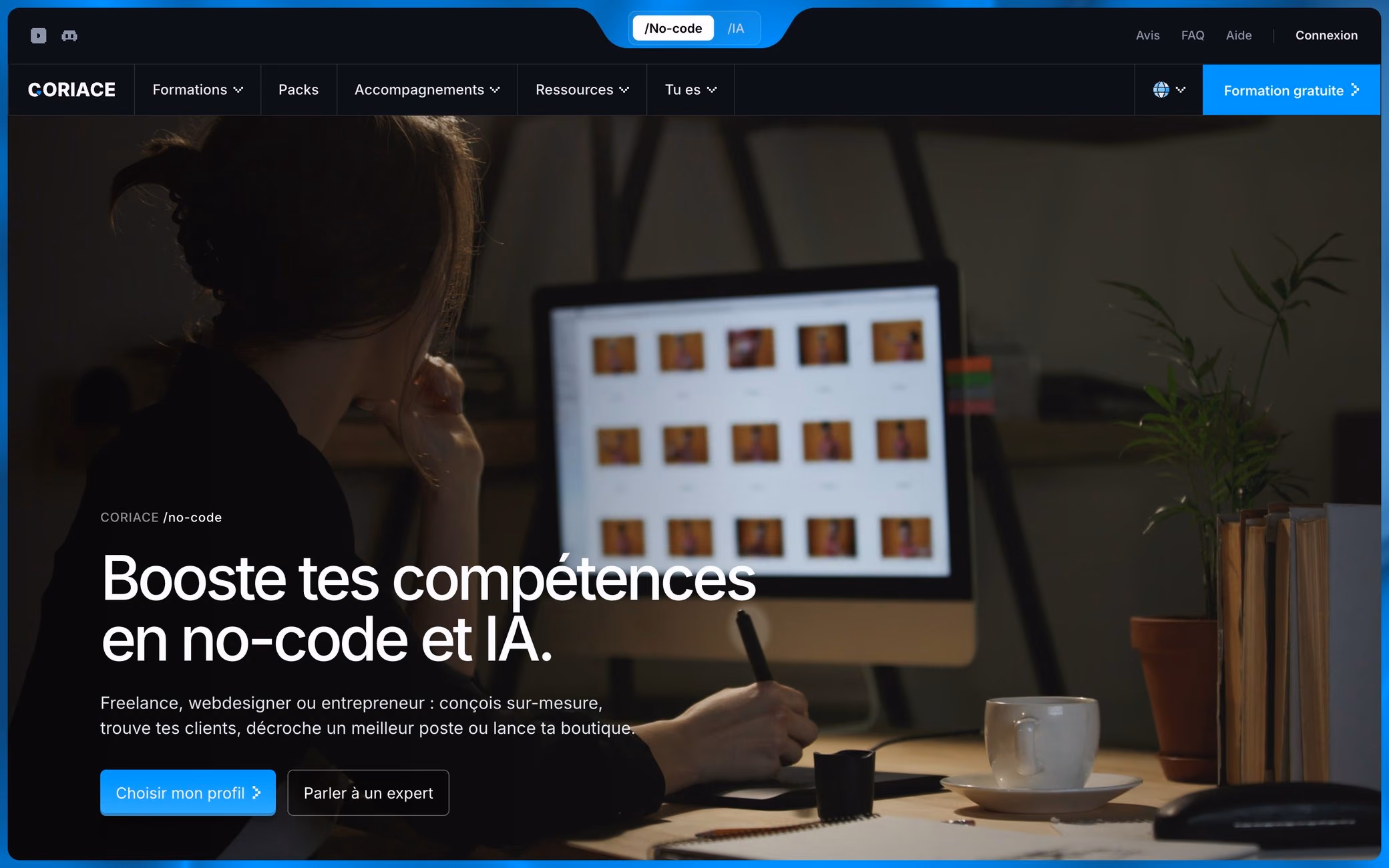 Le site coriace.co, construit avec Astro