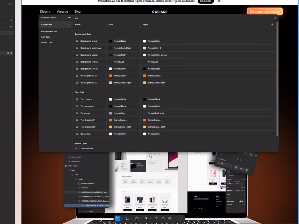 Exemple de prototype d'application réalisé dans Figma