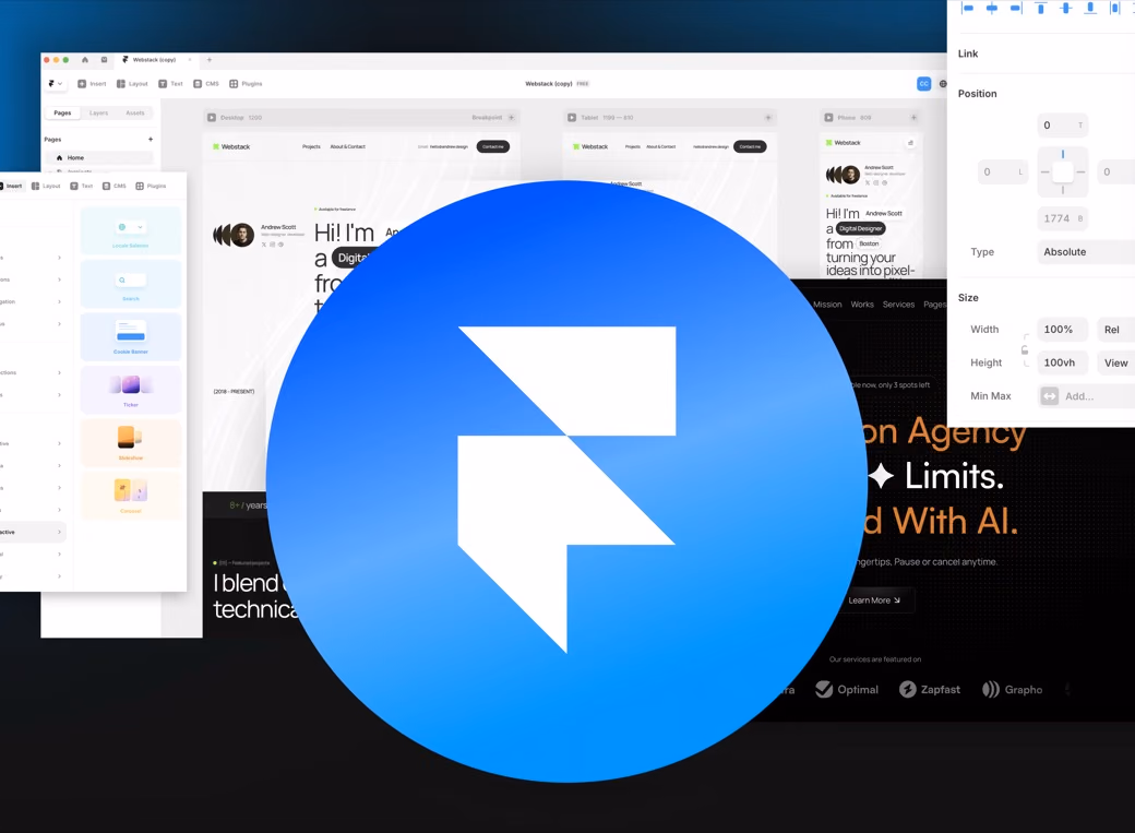 Exemple de portfolio réalisé avec Framer