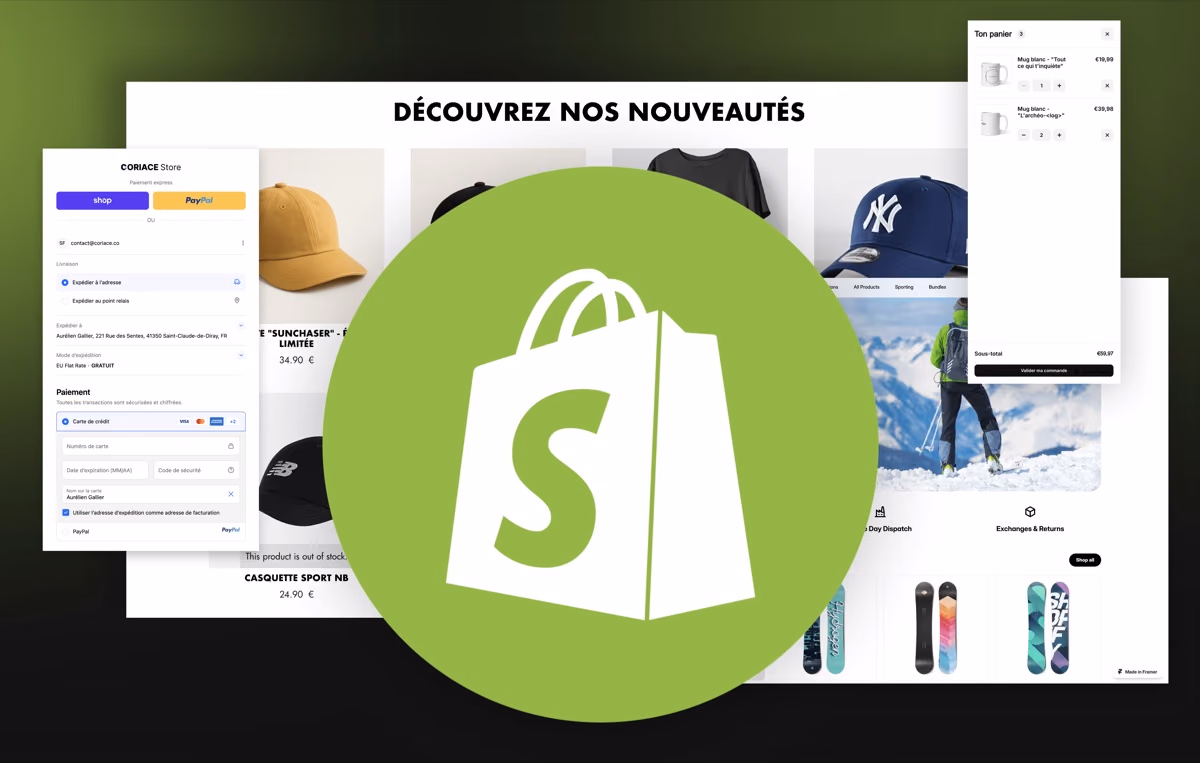 Boutique Shopify en cours de configuration