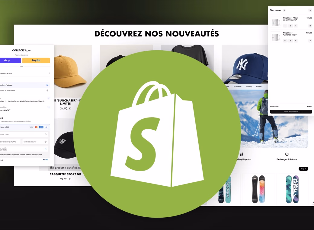 Exemple de boutique en ligne réalisée avec Webflow et Shopify
