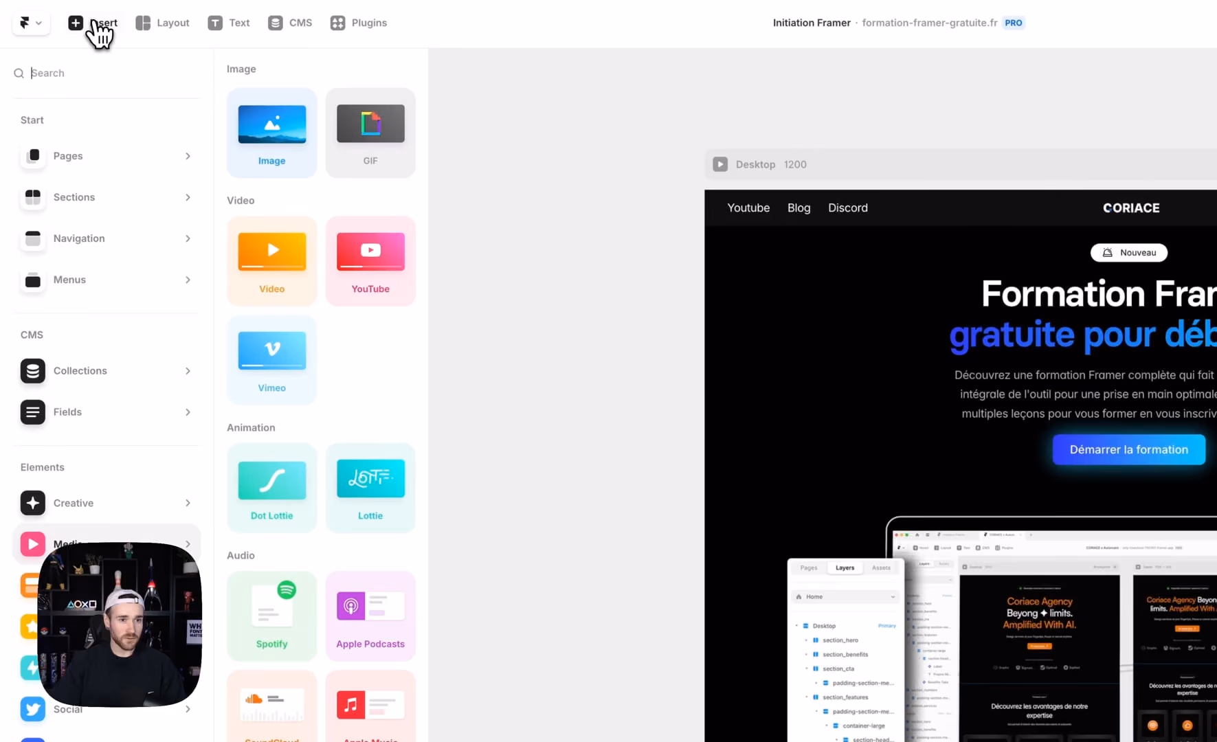 Les éléments dans Framer