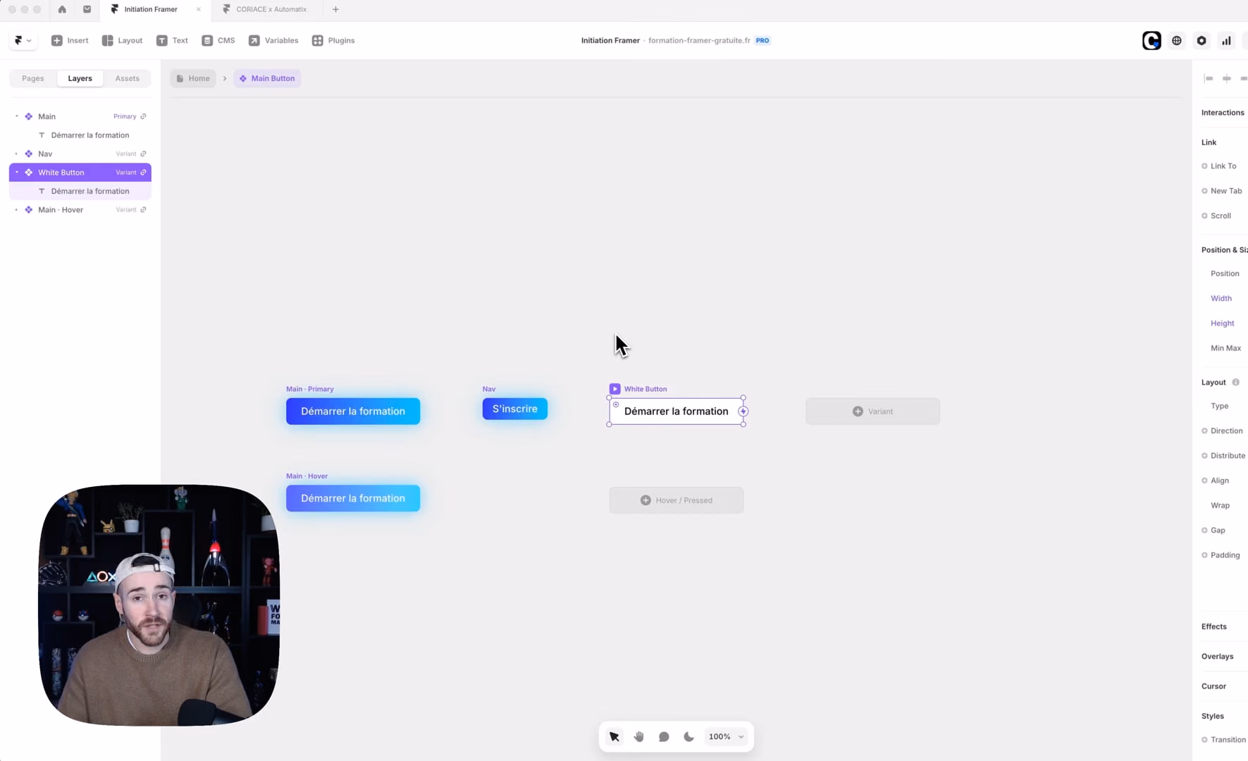 Les composants dans Framer
