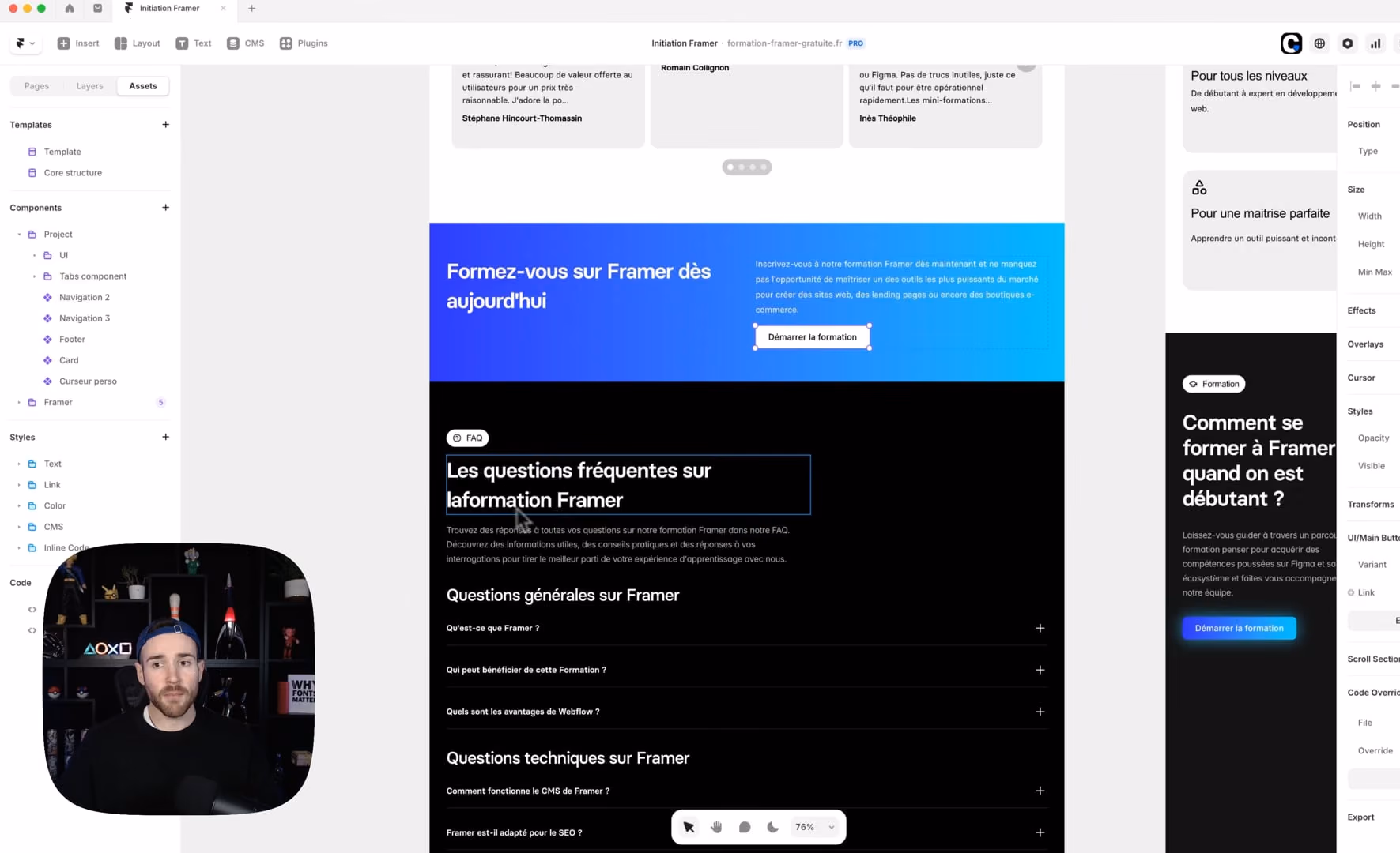 Les styles dans Framer