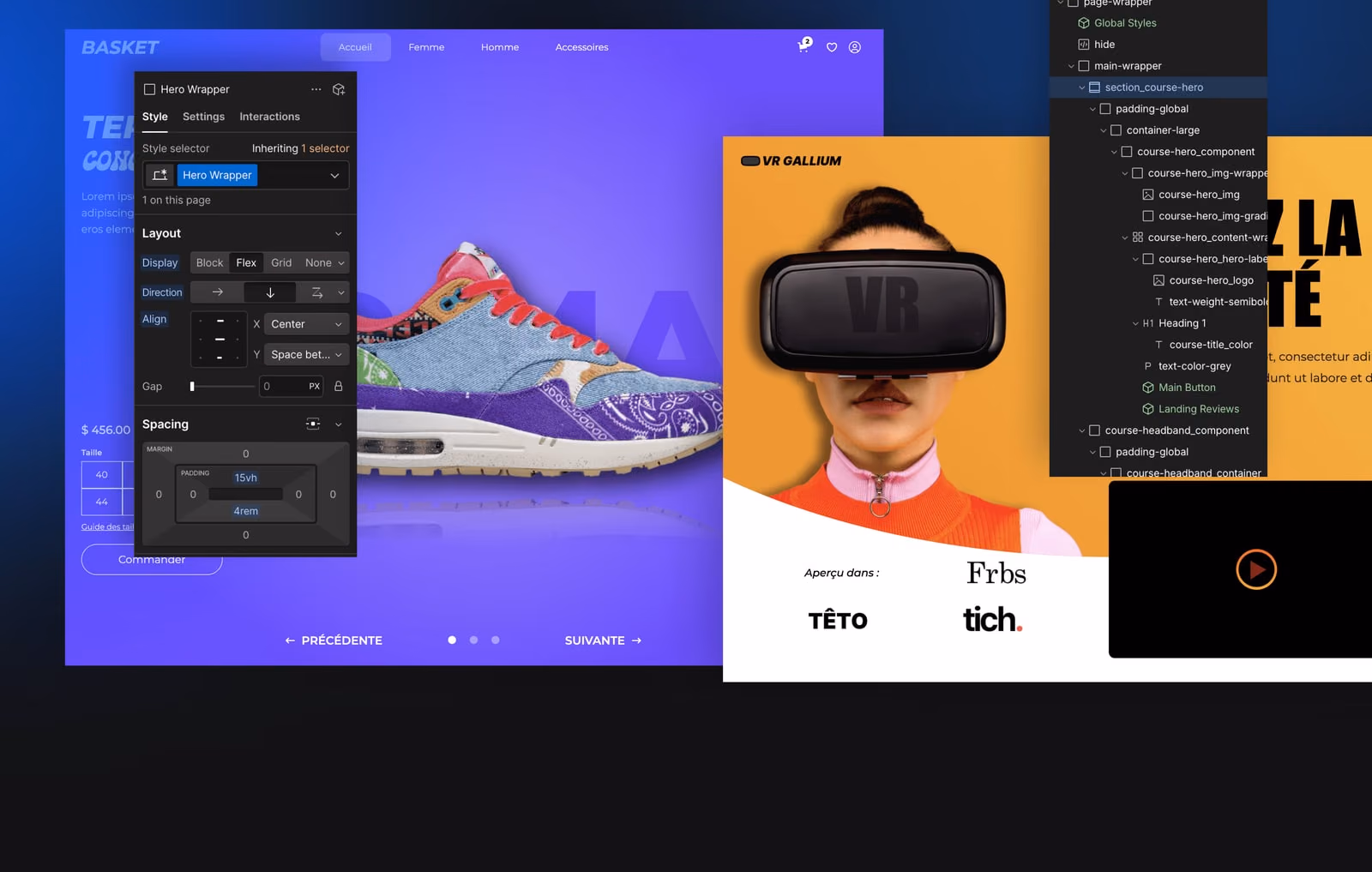 Une boutique en ligne construite dans Framer