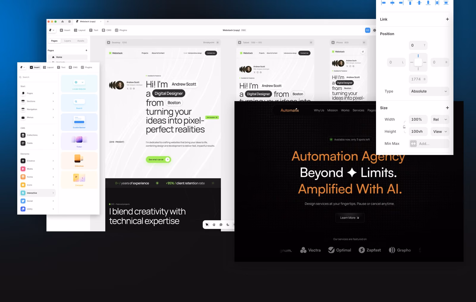 Un site d'agence construit dans Framer