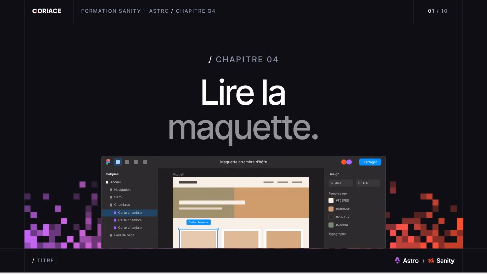 Slide titre du chapitre 4 : lire la maquette