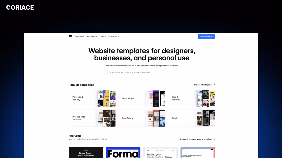 Pourquoi utiliser un template Webflow ?