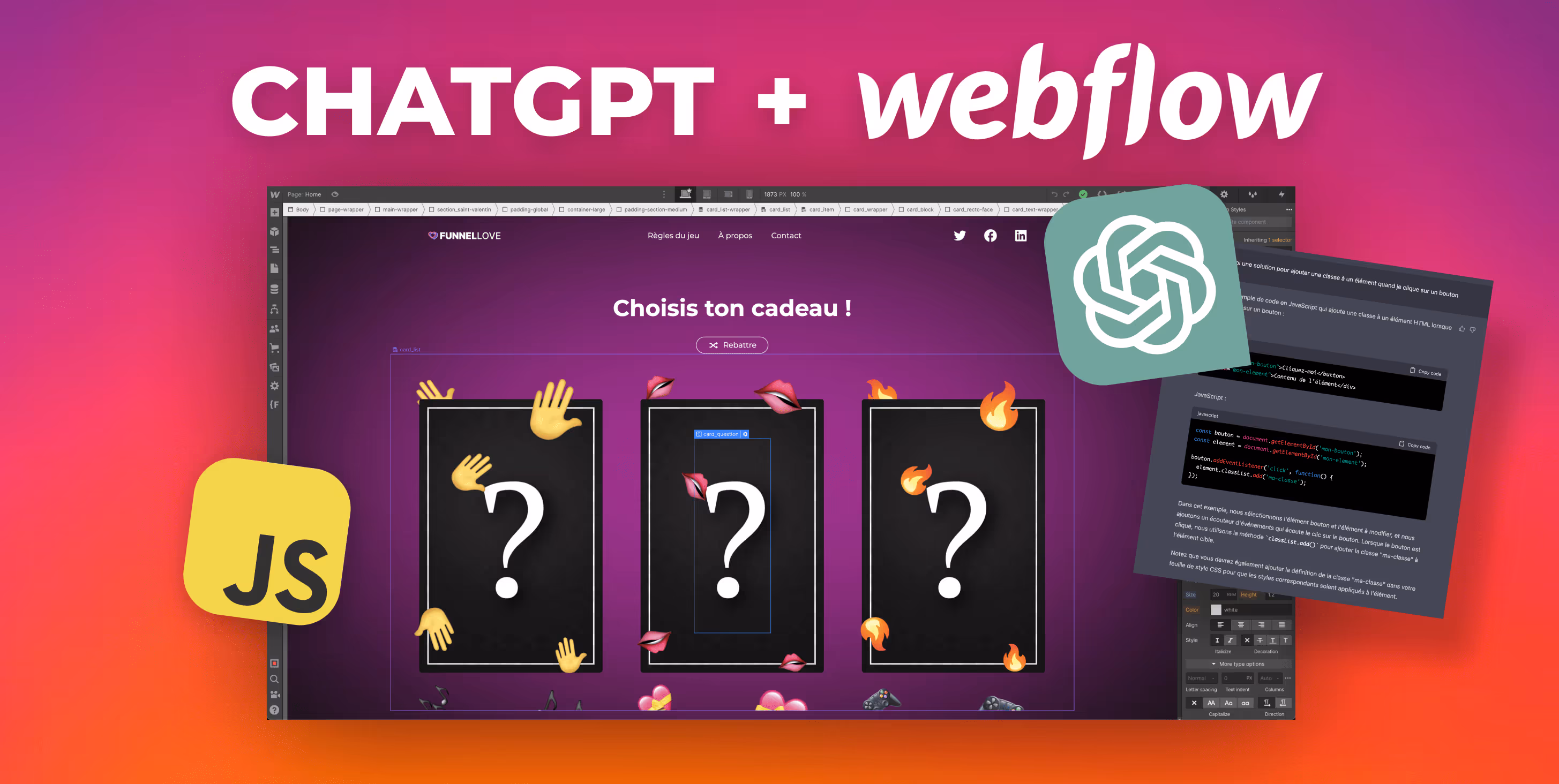 Comment utiliser ChatGPT pour générer du Javascript pour Webflow ?