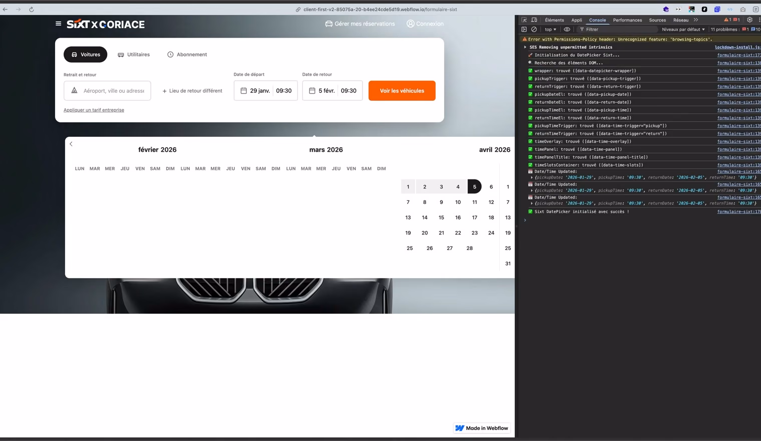 Un panier e-commerce construit dans Webflow