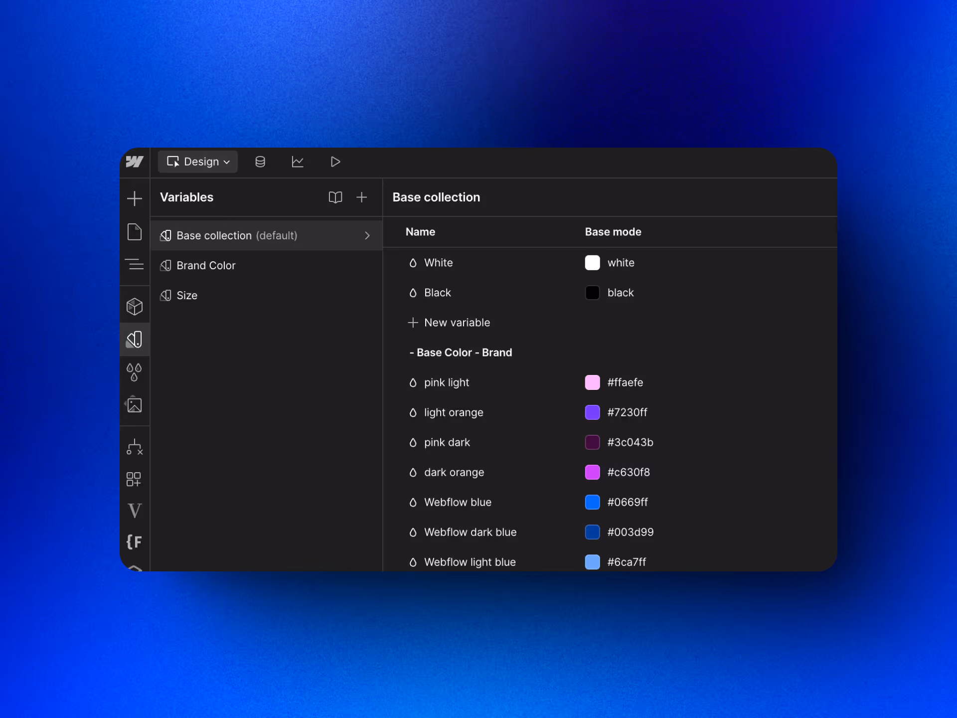 Les variables dans Webflow