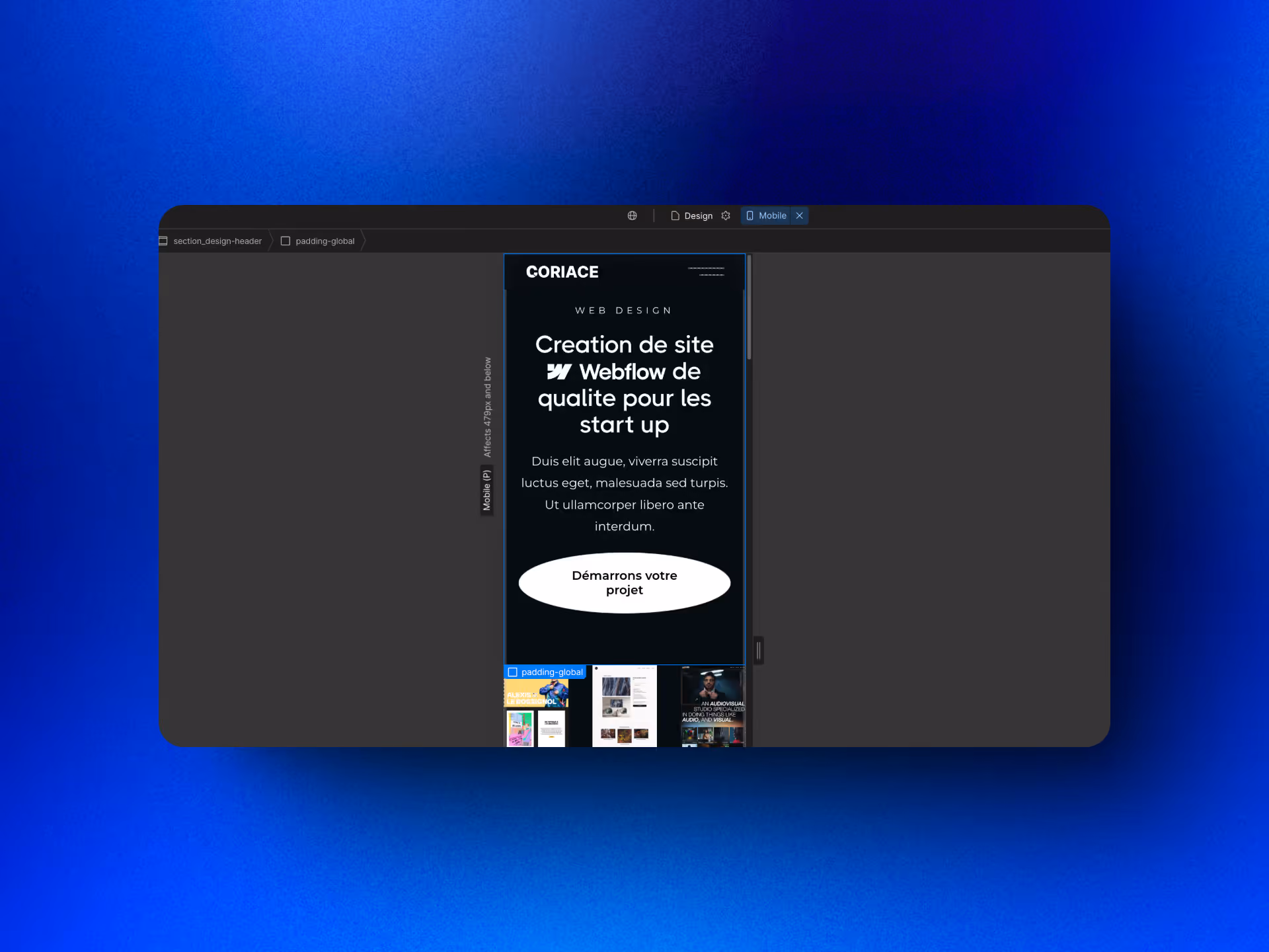 Les unités dans Webflow